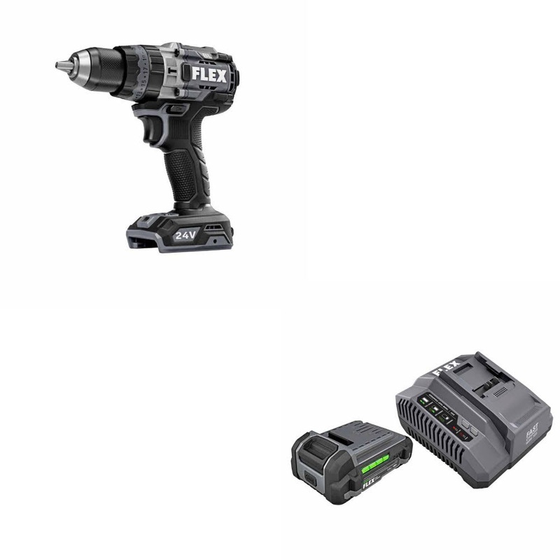 Flex FX1271T-Z 1-2 2-Speed Hammer Drill W/ FREE FX0411-1A 2.5Ah Starter Kit
