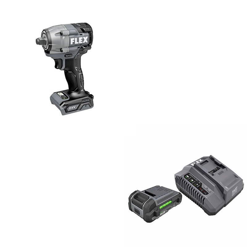 Flex FX1431-Z 1/2 Impact Wrench, Bare W/ FREE FX0411-1A 2.5Ah Starter Kit
