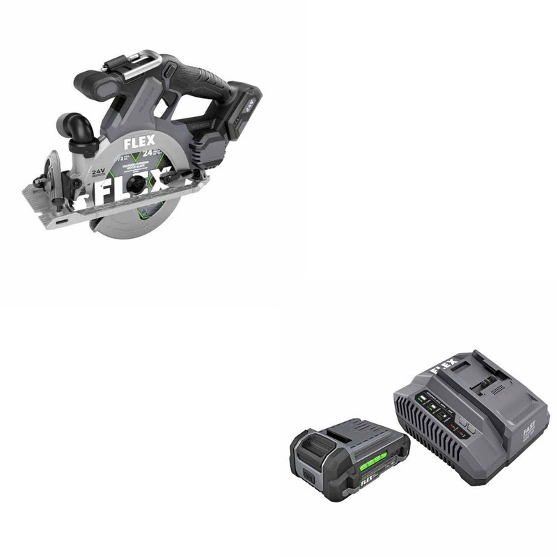Flex FX2131A-Z 6-1-2 Circular Saw, Bare W/ FREE FX0411-1A 2.5Ah Starter Kit