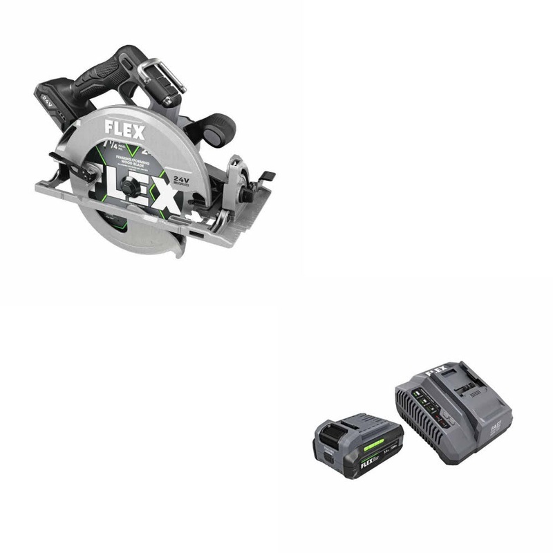 Flex FX2141-Z 7-1-4 Circular Saw, Bare W/ FREE FX0411-1F 3.5Ah Starter Kit