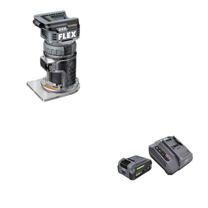 Flex FX4221-Z Compact Router – Bare Tool W/ FREE FX0411-1F 3.5Ah Starter Kit