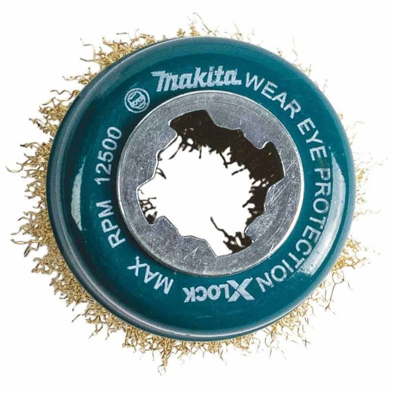 Makita D-72671 X-LOCK 3 Brass Coated Carbon Steel Crimped Wire Cup Brush