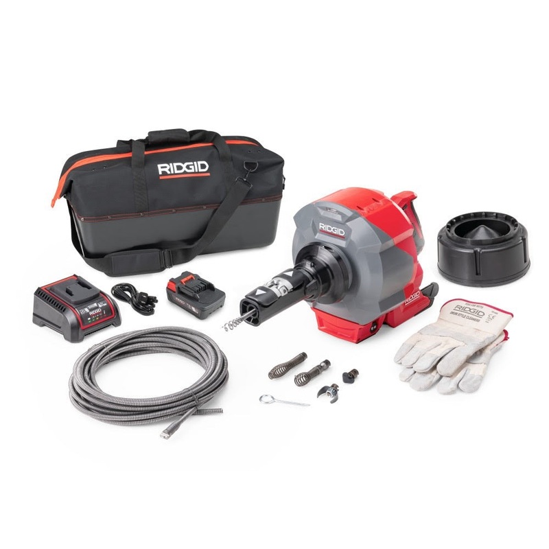 Ridgid 78058 K-46 Cordless SinkSnake Deluxe Kit with 5/16 x 25′ Cable, 3/8 x 35′ Cable, T-250 Tool Set, Carrying Case, 18V 2.5Ah Battery & Charger