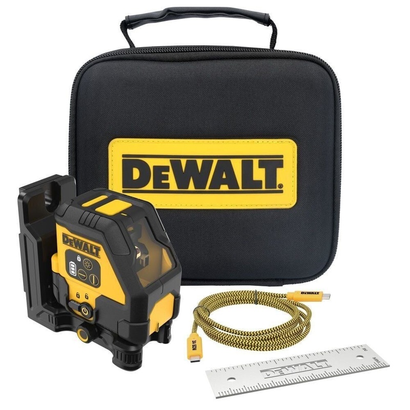 DeWalt DCLE14201RB USB Rechargeable Red Cross Line Laser Base Kit