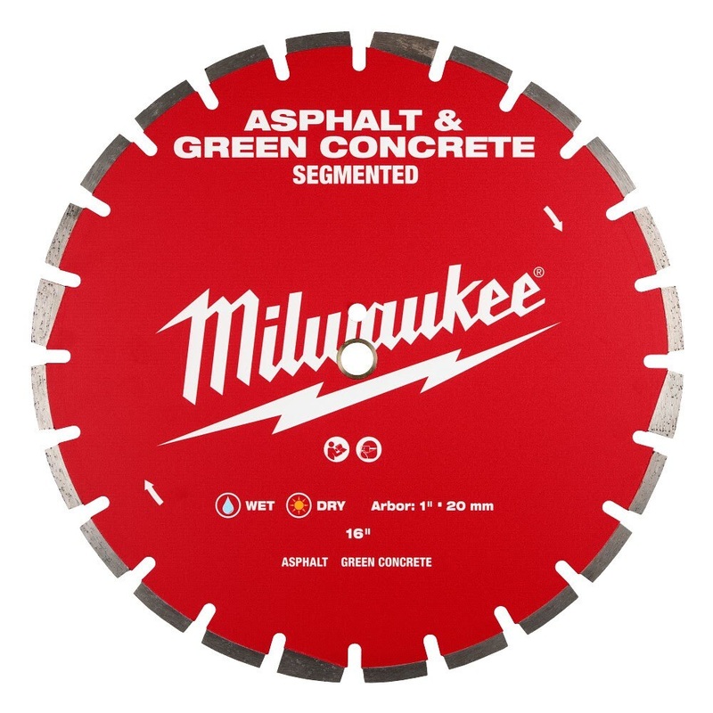 Milwaukee 49-93-7245 16 Asphalt & Green Concrete Segmented Diamond Blade