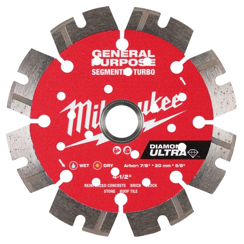 Milwaukee 49-93-7523 4-1/2 DIAMOND ULTRA Segmented Turbo, General Purpose Diamond Blade