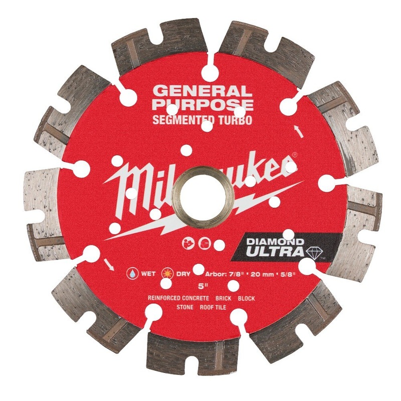 Milwaukee 49-93-7526 5 DIAMOND ULTRA Segmented Turbo, General Purpose Diamond Blade