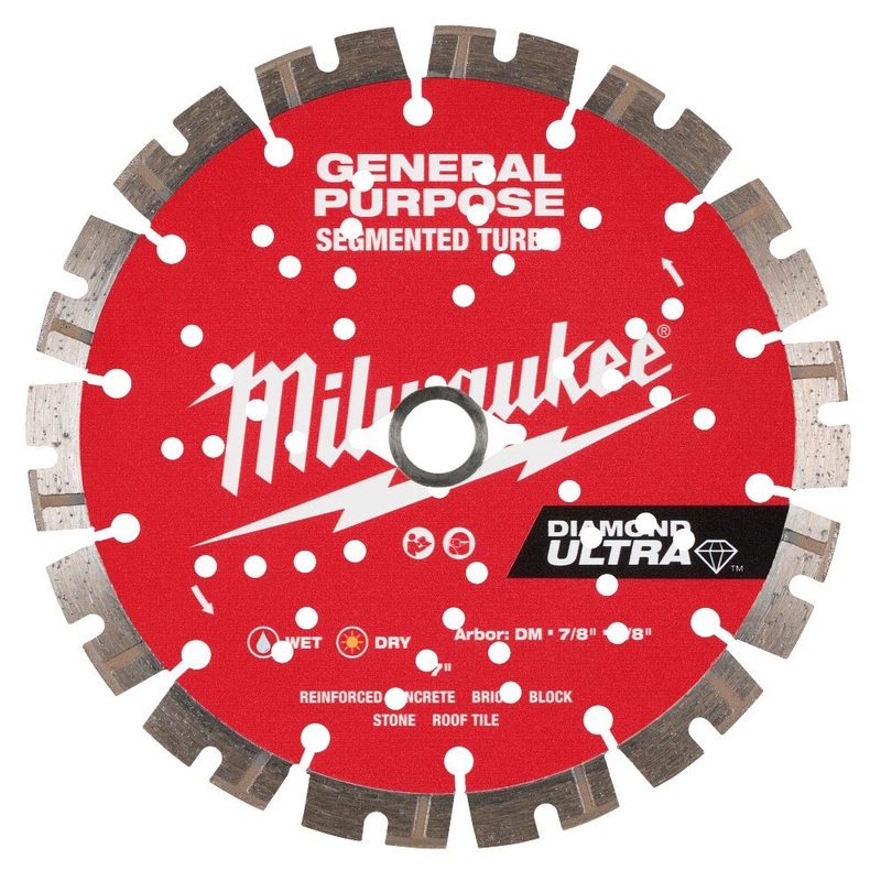 Milwaukee 49-93-7529 7 DIAMOND ULTRA Segmented Turbo, General Purpose Diamond Blade