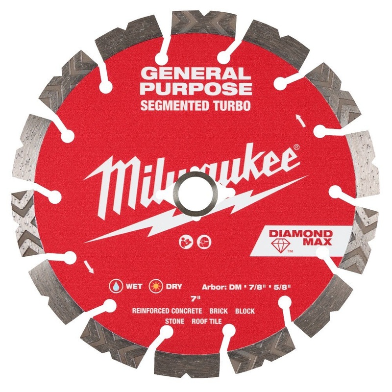 Milwaukee 49-93-9007 7 DIAMOND MAX Segmented Turbo, General Purpose Diamond Blade