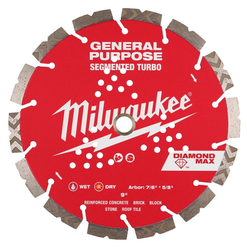 Milwaukee 49-93-9009 9 DIAMOND MAX Segmented Turbo, General PurposeDiamond Blade