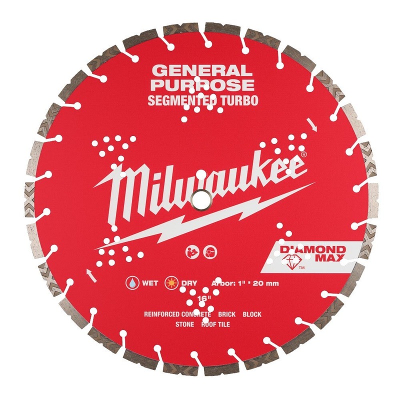 Milwaukee 49-93-9016 16 DIAMOND MAX Segmented Turbo, General PurposeDiamond Blade