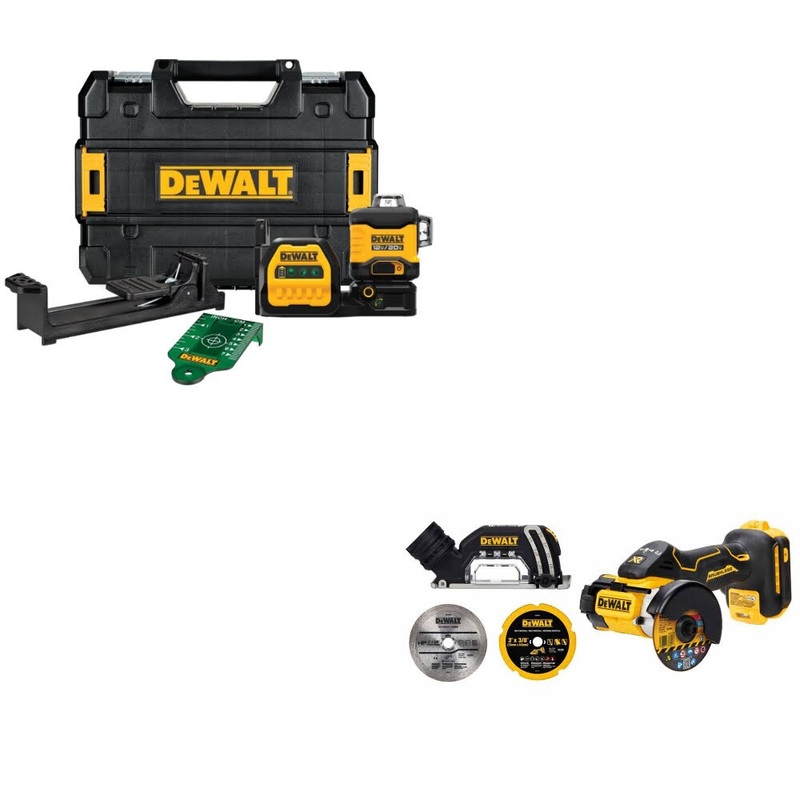 DEWALT DCLE34030G 20V/12V Laser Kit W/ FREE DCS438B 20V MAX XR 3 Cut-Off Tool