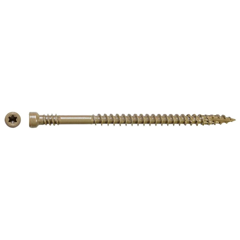 Simpson Strong-Tie FT07212R100 (#7 x 2-1/2 T10) Finish Trim Screw, Trim-Head, Tan Exterior Grade (100 Pack)