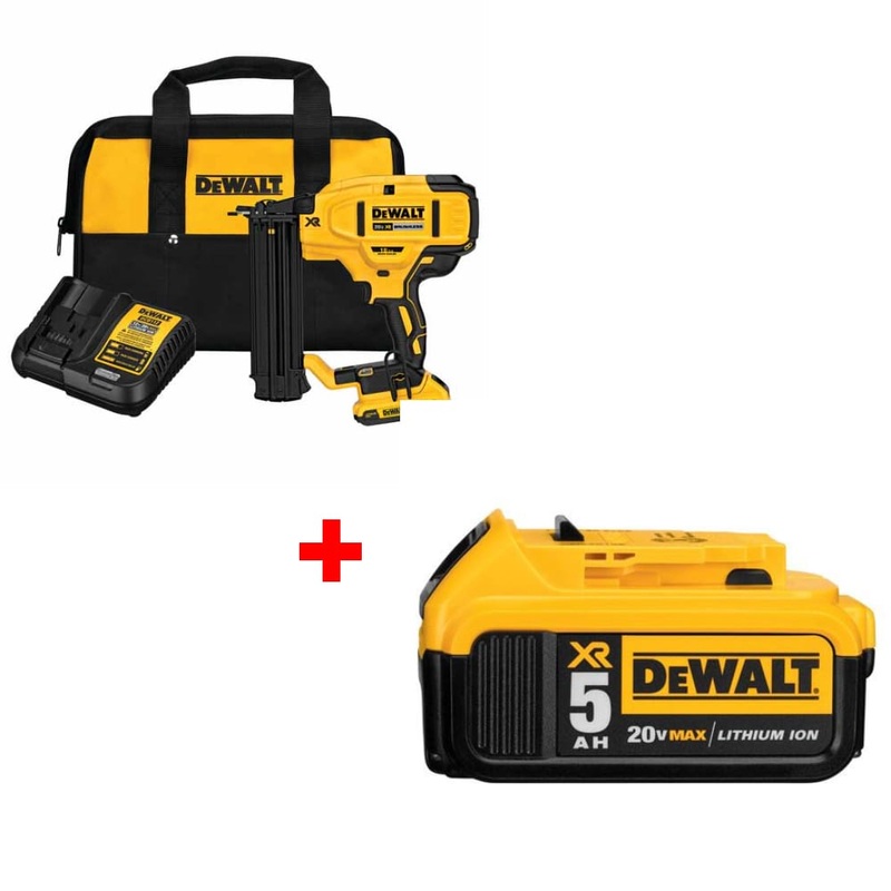 DeWalt DCN680D1 20 V MAX XR 18 GA Nailer Kit w/ FREE DCB205 20V Max Battery Pack