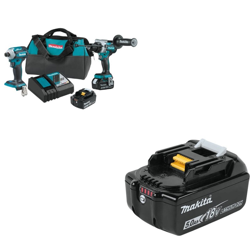 Makita XT288T 18V LXT Li-Ion 2-Pc. Combo Kit W/ FREE BL1850B 18V LXT Battery