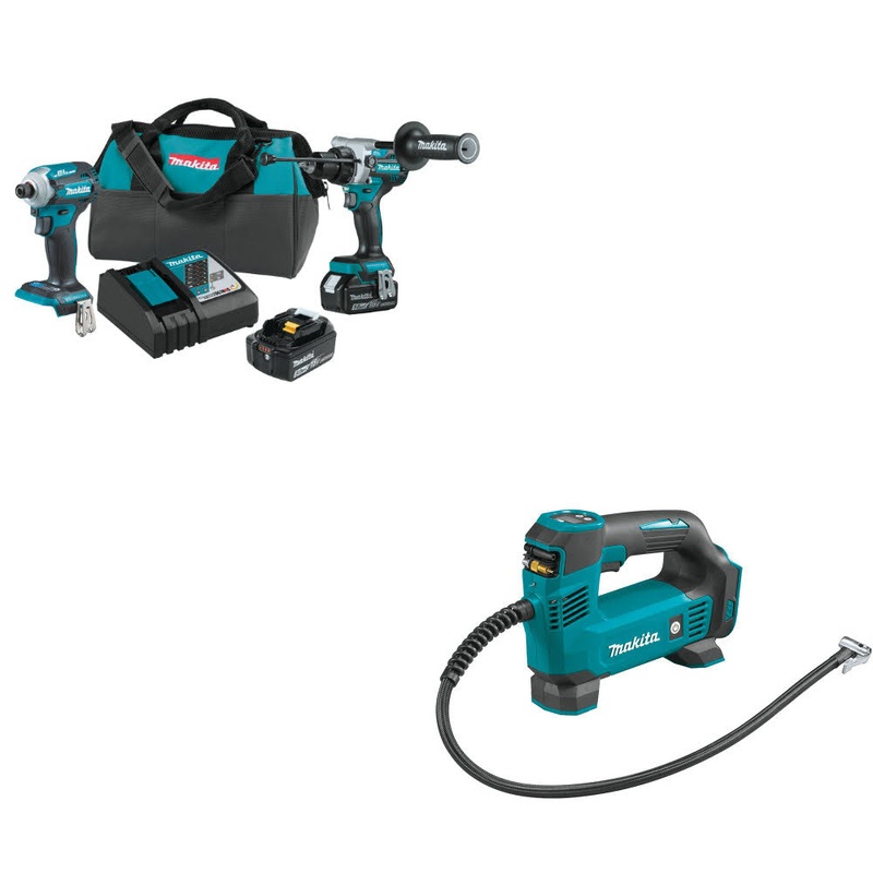Makita XT288T 18V LXT Li-Ion 2-Pc. Combo Kit W/ FREE DMP180ZX 18V LXT Inflator