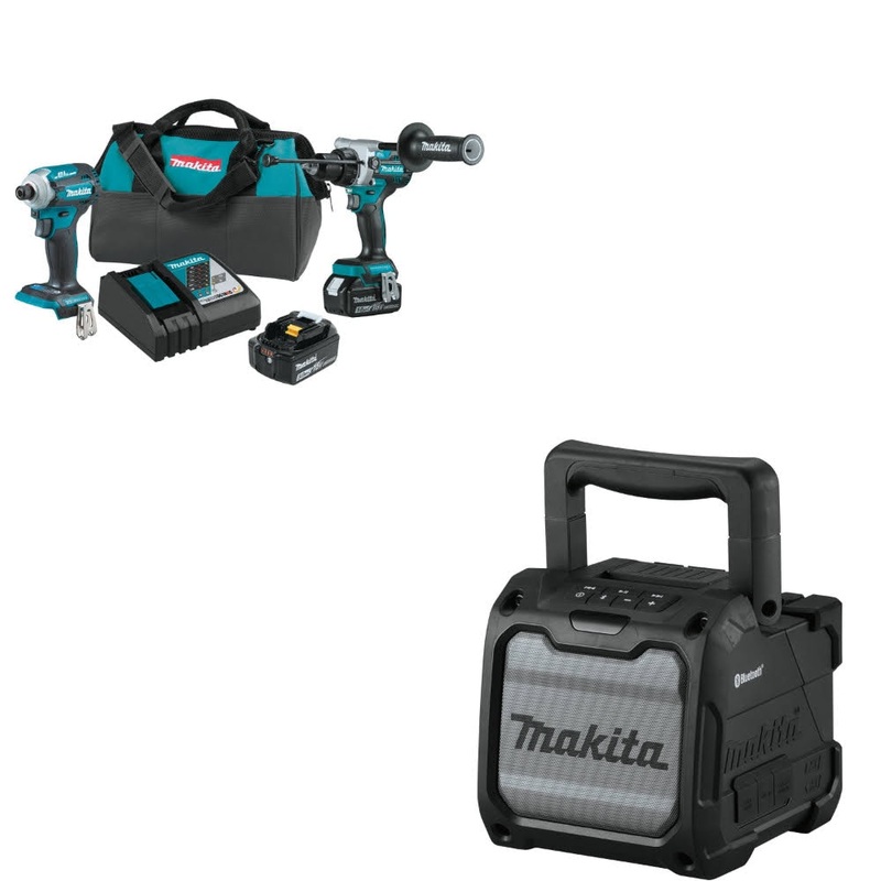 Makita XT288T 18V LXT Li-Ion 2-Pc. Combo Kit W/ FREE XRM08B Job Site Speaker