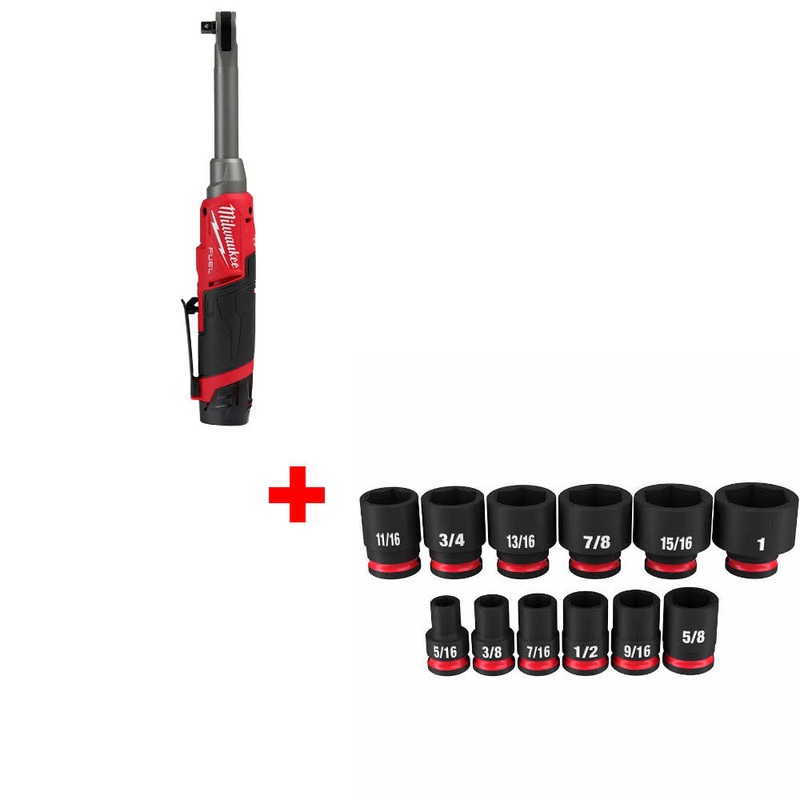 Milwaukee 2569-21 M12 FUEL 3/8 Ratchet Kit W/ FREE 49-66-7005 12PC Socket Set