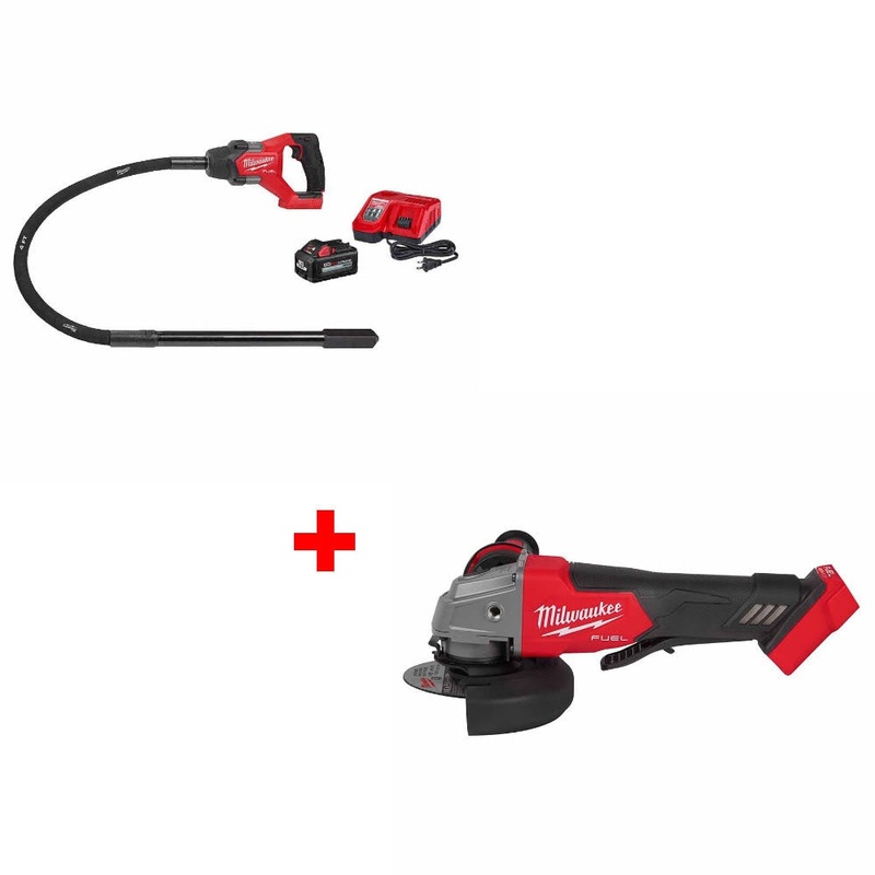 Milwaukee 2910-21 M18 FUEL 4′ Vibrator Kit W/ FREE 2880-20 M18 FUEL Grinder
