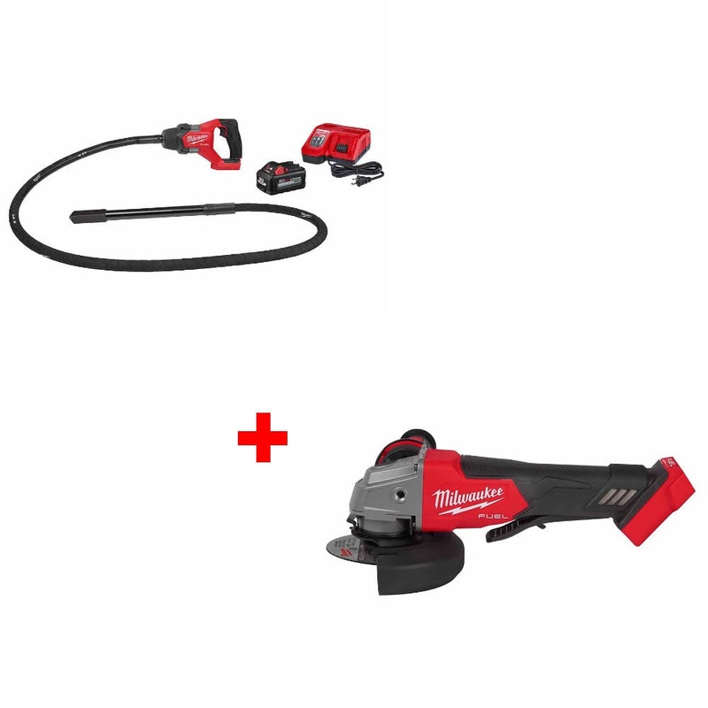 Milwaukee 2911-21 M18 FUEL 8′ Vibrator Kit W/ FREE 2880-20 M18 FUEL Grinder