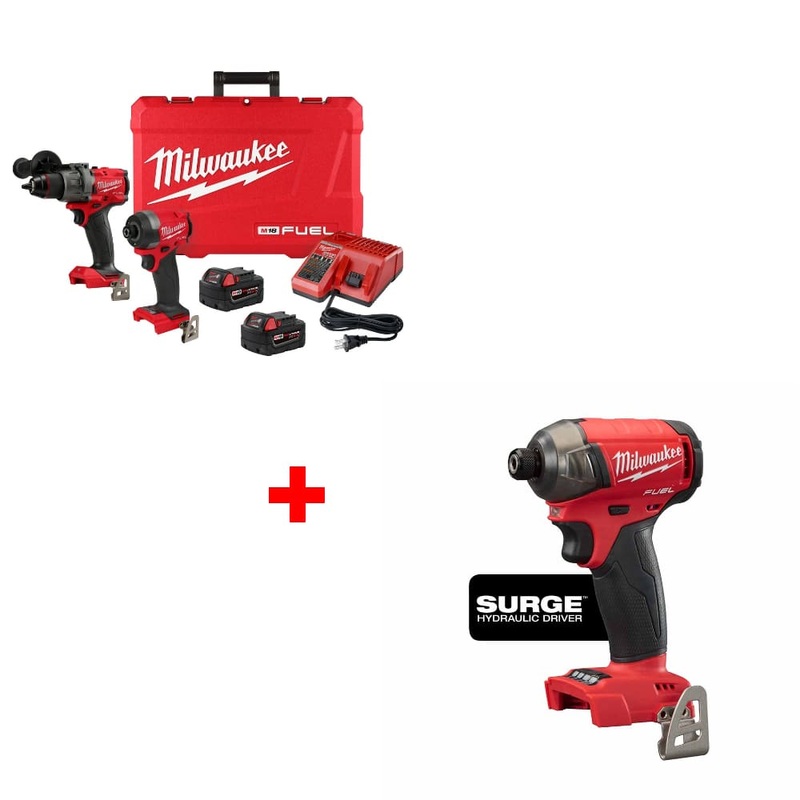 Milwaukee 3697-22 M18 FUEL 2-Tool Combo Kit w/ FREE 2760-20 M18 FUEL 1/4 Driver
