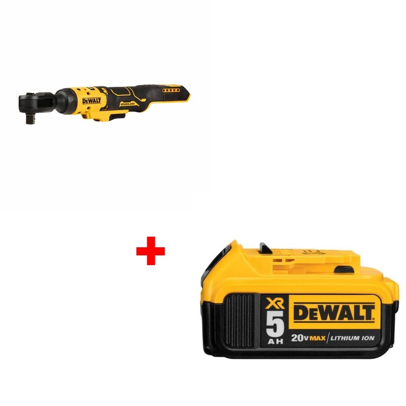 DeWalt DCF512B Atomic 20V Max 1/2 Ratchet, Bare w/ FREE DCB205 Battery Pack