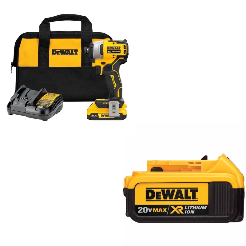 DeWalt DCF809D1 20V MAX 1/4 Impact Driver Kit W/ DCB204 20V MAX Battery Pack