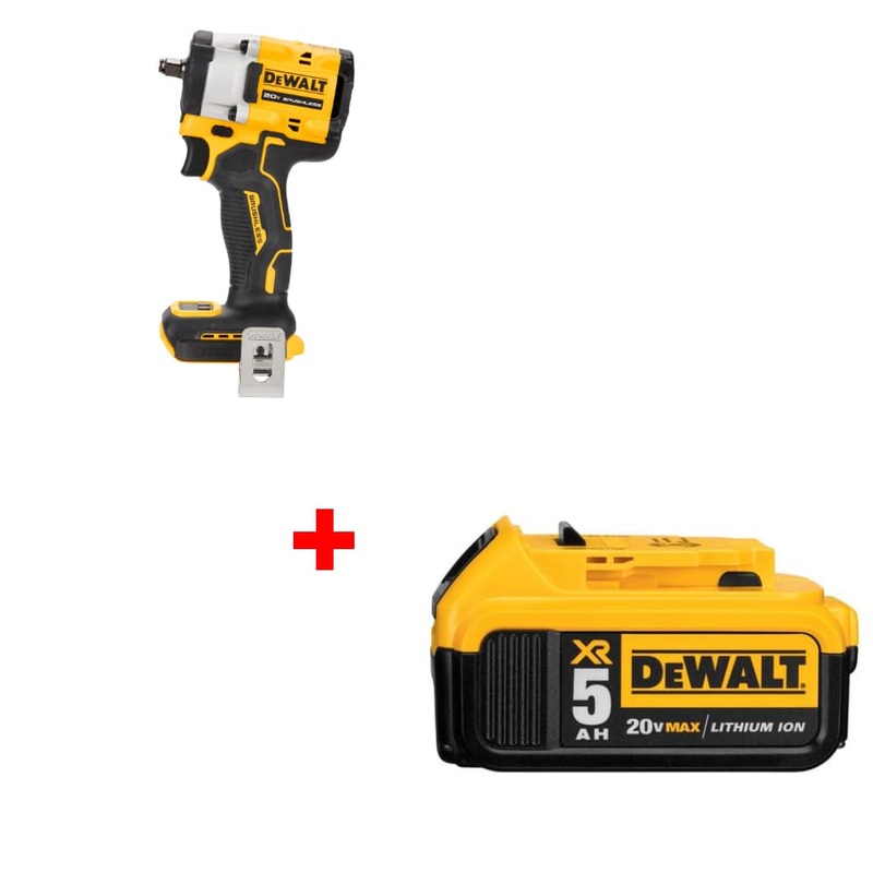 DeWalt DCF923B ATOMIC 20V MAX* 3/8 Impact Wrench w/ FREE DCB205 20V MAX 5 ah Battery