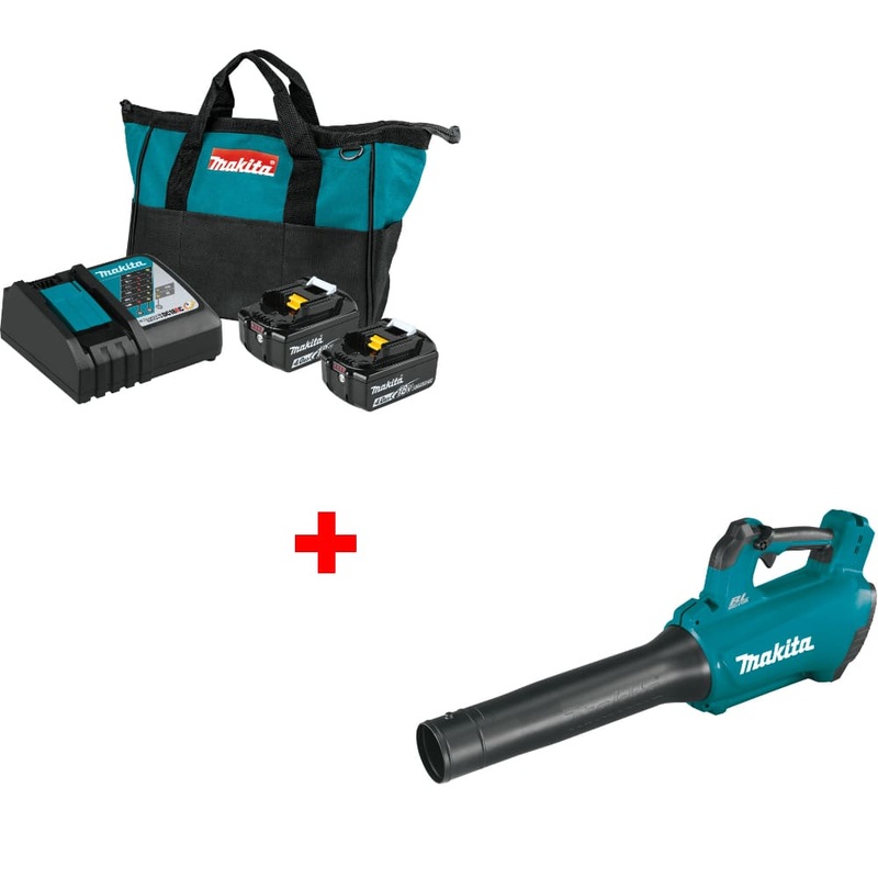 Makita BL1840BDC2 18V LXT Starter Pack w/ FREE XBU03Z 18V LXT Blower, Bare Tool
