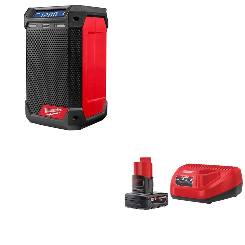 Milwaukee 2951-20 M12 Radio + Charger W/ 48-59-2440 M12 XC4.0 Starter Kit