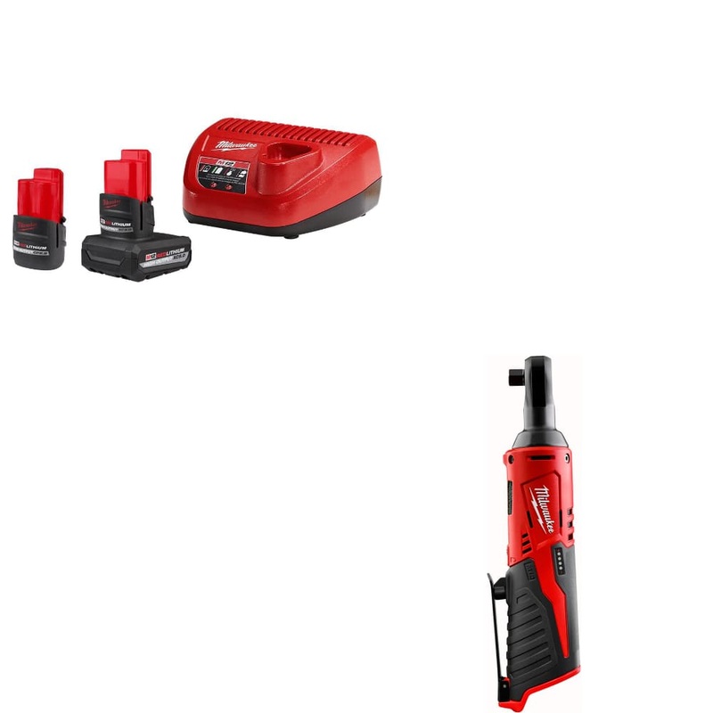 Milwaukee 48-59-2452S M12 2-Battery Starter Kit w/ FREE 2457-20 M12 3/8 Ratchet