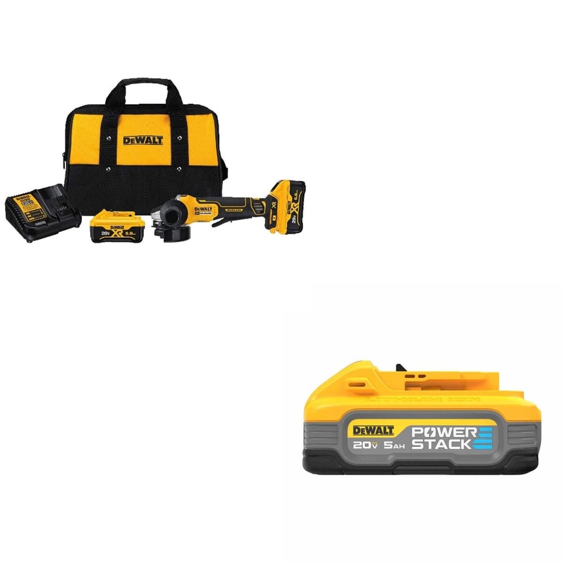 DeWalt DCG413R2 4.5 20V Angle Grinder Kit W/ FREE DCBP520 20V Max 5Ah Battery