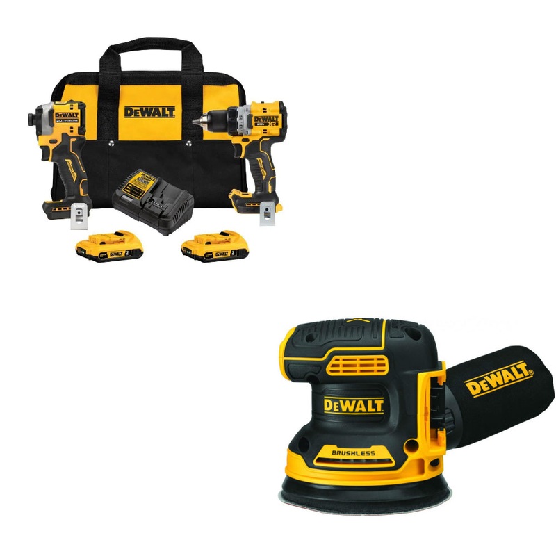 DeWalt DCK2051D2 20V Max XR 2-Tool Combo Kit W/ DCW210B 20V MAX* XR 5 Sander