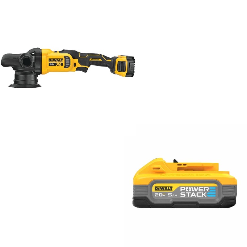 DeWalt DCM848P2 20V MAX XR 5 Polisher Kit W/ FREE DCBP520 20V Max 5Ah Battery