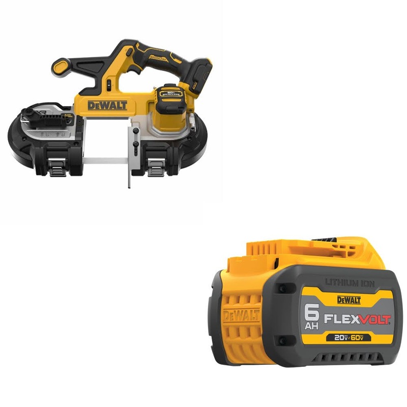 DeWalt DCS378B 20V 3-1/4 Band Saw, Bare W/ FREE DCB606 20/60V MAX 6.0Ah Battery