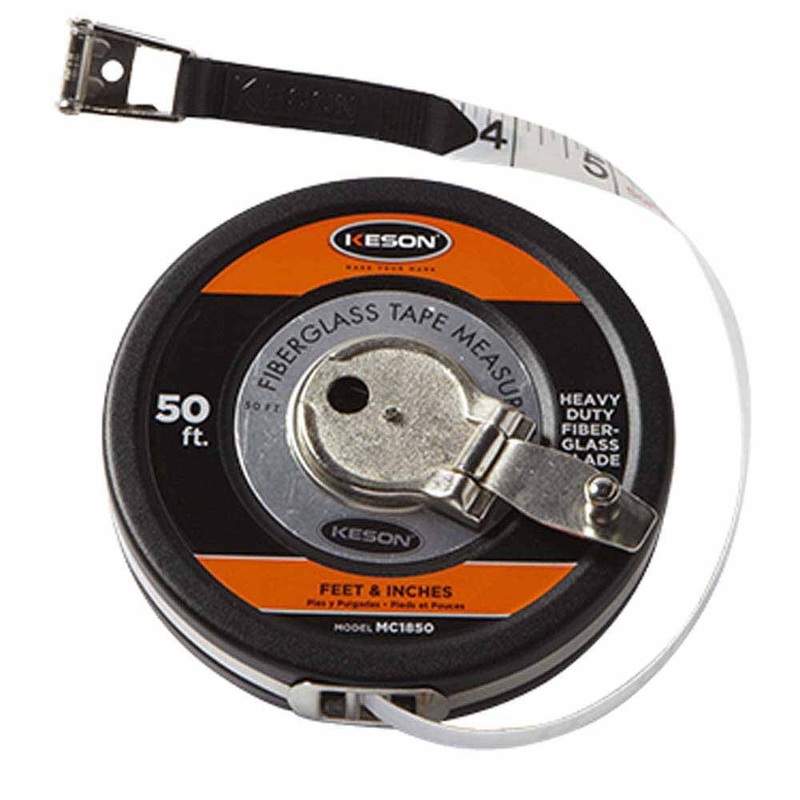 Keson MC1850 Metal Case 1/2 Blade 50′ ft,in,1/8 Hook