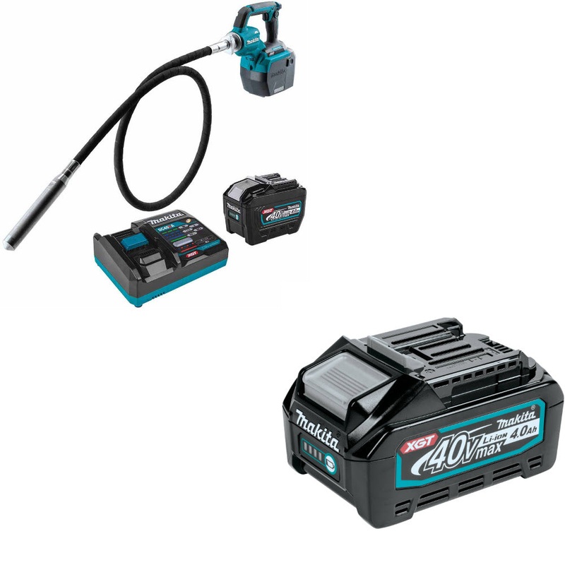 Makita GRV02L1 40V Max XGT 8′ Vibrator Kit W/ FREE BL4040 40V Max 4.0Ah Battery