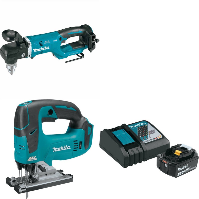 Makita XAD05Z 18V LXT 1/2 Angle Drill W/ XVJ02Z 18V Jig Saw & FREE Starter Pack