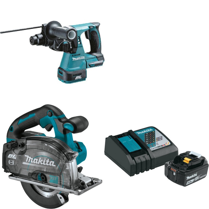 Makita XRH01Z 18V Rotary Hammer W/ XSC04Z 18V 5-7/8 Saw  & FREE Starter Pack