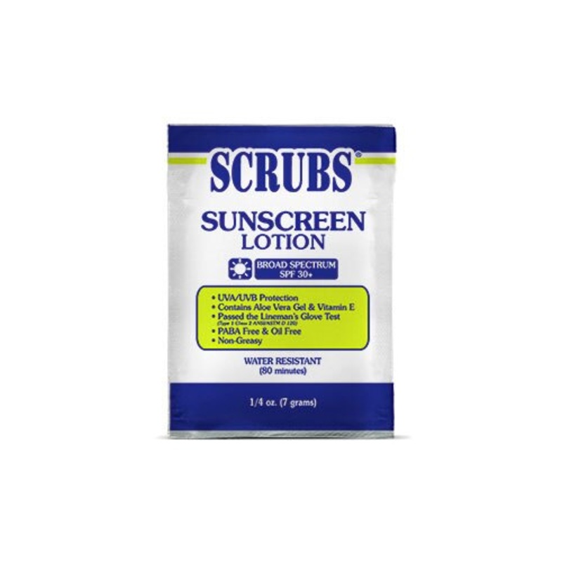 Scrubs 92101 SPF 30+ Single Dose Packet Sunscreen Lotion (Pack of 100)
