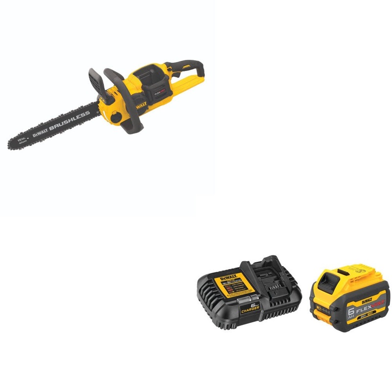 DeWalt DCCS670B 60V MAX Chainsaw W/ DCB606C FLEXVOLT 20V/60V MAX Starter Kit