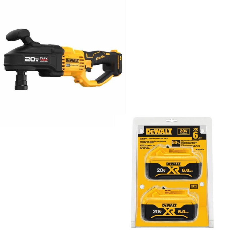DeWalt DCD445B 20V MAX Stud & Joist Drill W/ DCB206-2 20V MAX XR Battery, 2 Pack