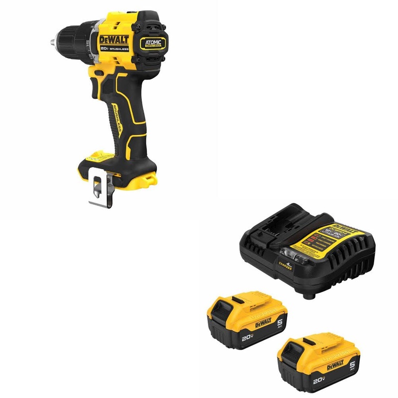 DeWalt DCD794B ATOMIC 1/2 Drill/Driver W/ DCB205-2C 20V MAX 5Ah Battery Kit