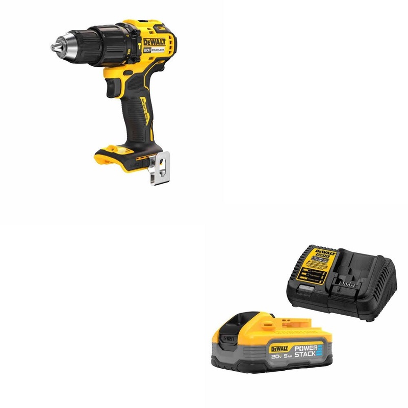DeWalt DCD798B 20V MAX 1/2 Hammer Drill, Bare W/ DCBP520C 20V Max Starter Kit