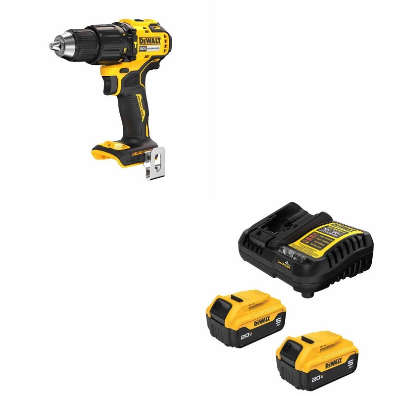 DeWalt DCD798B 20V MAX 1/2 Hammer Drill W/ DCB205-2C 20V MAX 5Ah Battery Kit