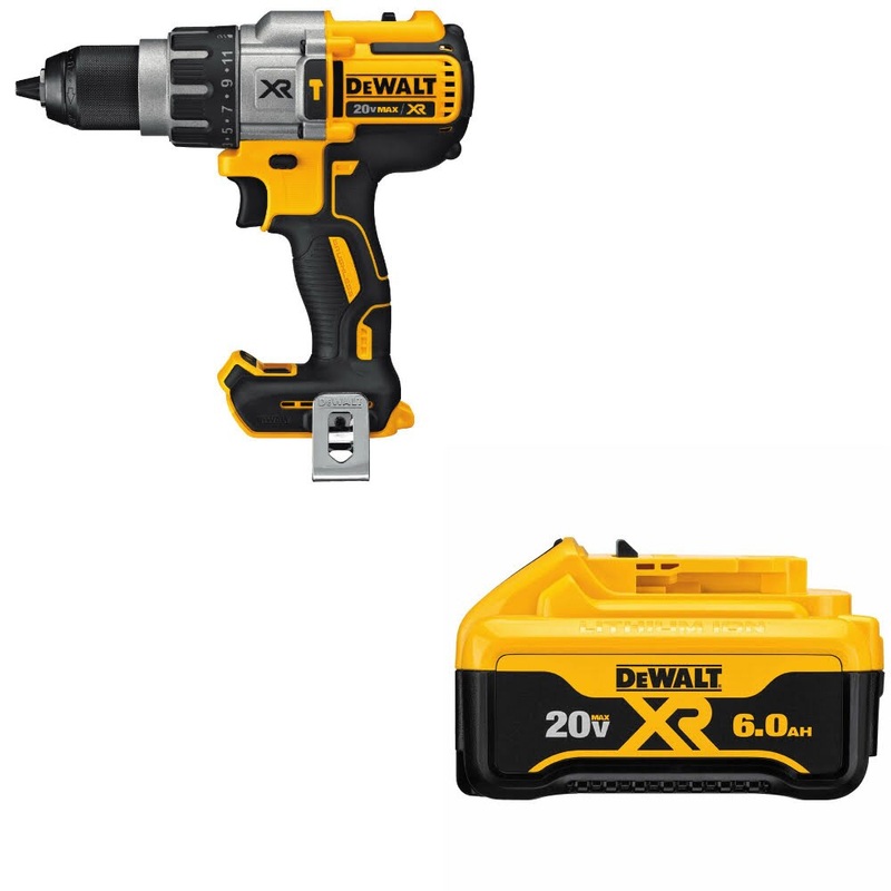 DeWalt DCD996B 20V MAX XR Hammerdrill, Bare W/ DCB206 20V MAX 6.0Ah Battery Pack