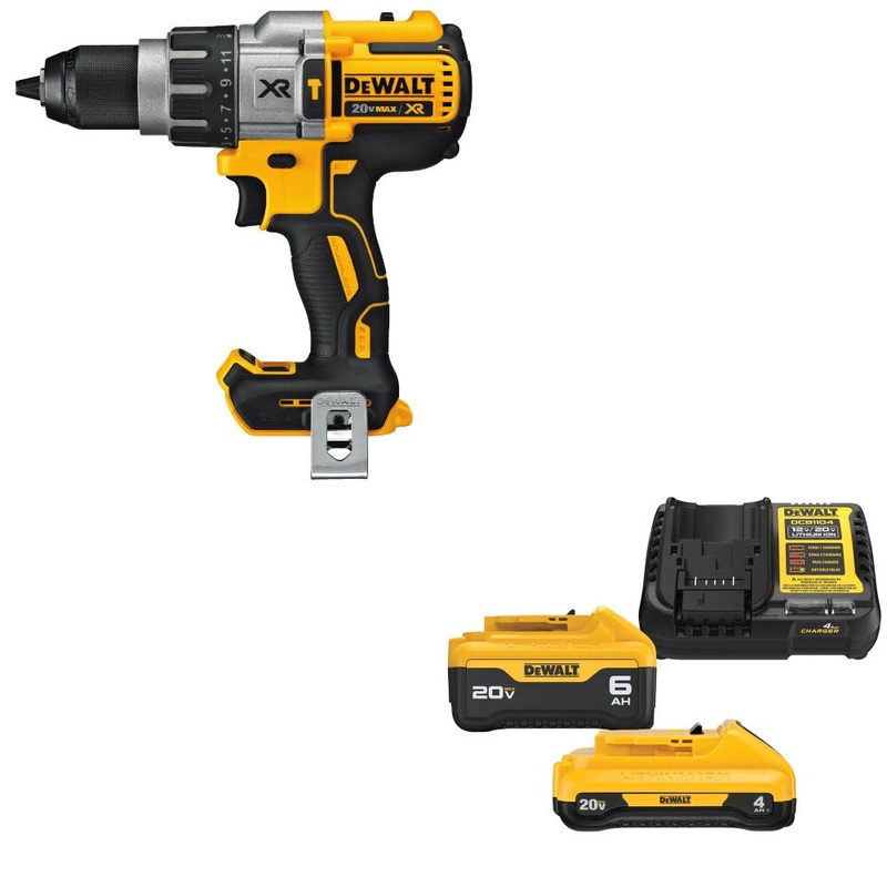 DeWalt DCD996B 20V MAX XR Hammerdrill, Bare W/ DCB2460C 20V MAX Starter Kit