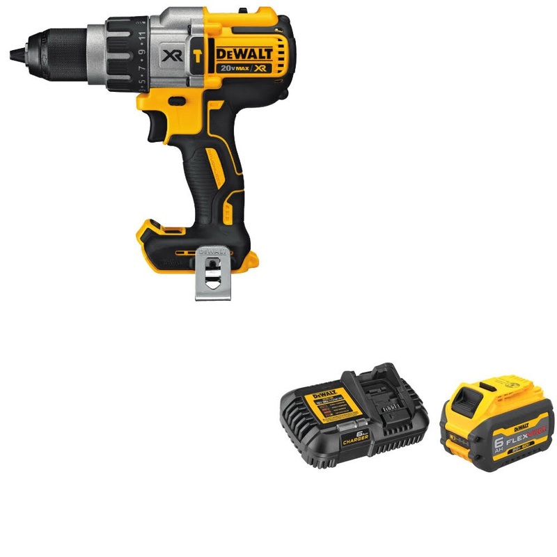 DeWalt DCD996B 20V MAX XR Hammerdrill, Bare W/ DCB606C 20V/60V MAX Starter Kit