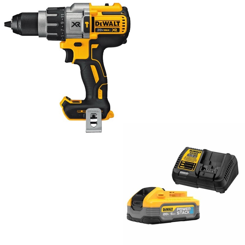 DeWalt DCD996B 20V MAX XR Hammerdrill, Bare W/ DCBP520C 20V Max 5Ah Starter Kit