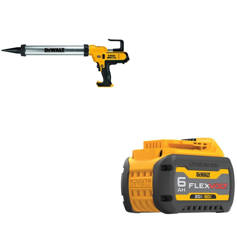 DeWalt DCE580B 20V 600ml Adhesive Gun W/ DCB606 20/60V MAX FlexVolt 6AhBattery